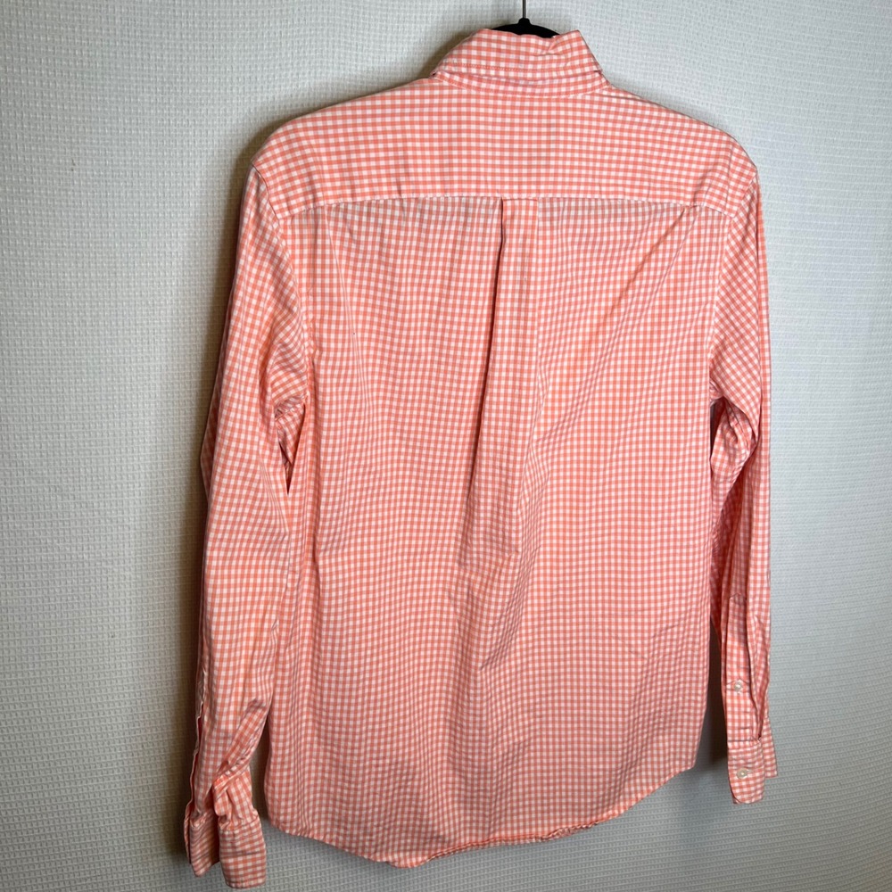 Vineyard Vines Mens Classic Fit Murray Shirt Orange Gingham Button Down Small - Picture 3 of 4
